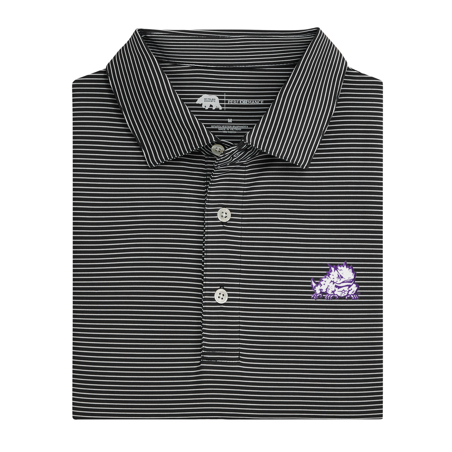 TCU Horned Frog Birdie Stripe Performance Polo