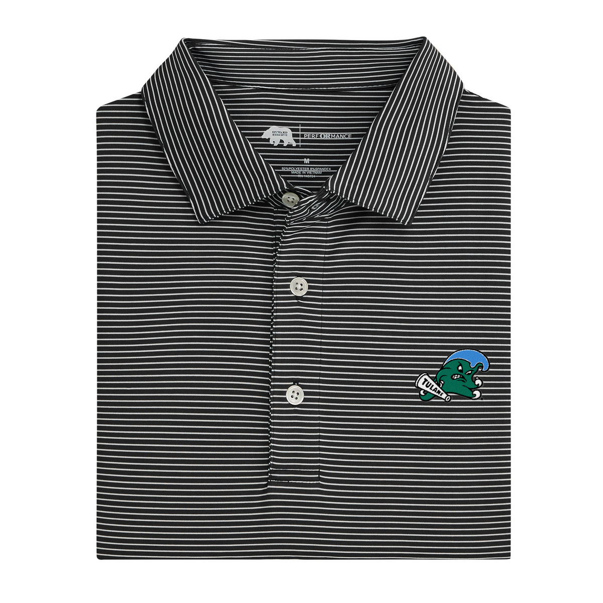 Tulane Green Wave Birdie Stripe Performance Polo