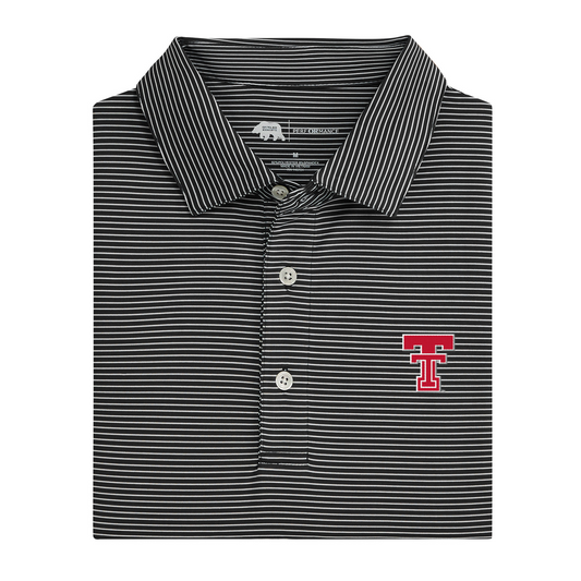 Texas Tech Block T Birdie Stripe Performance Polo