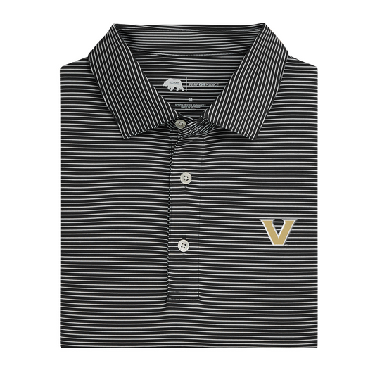 Vanderbilt V Birdie Stripe Performance Polo