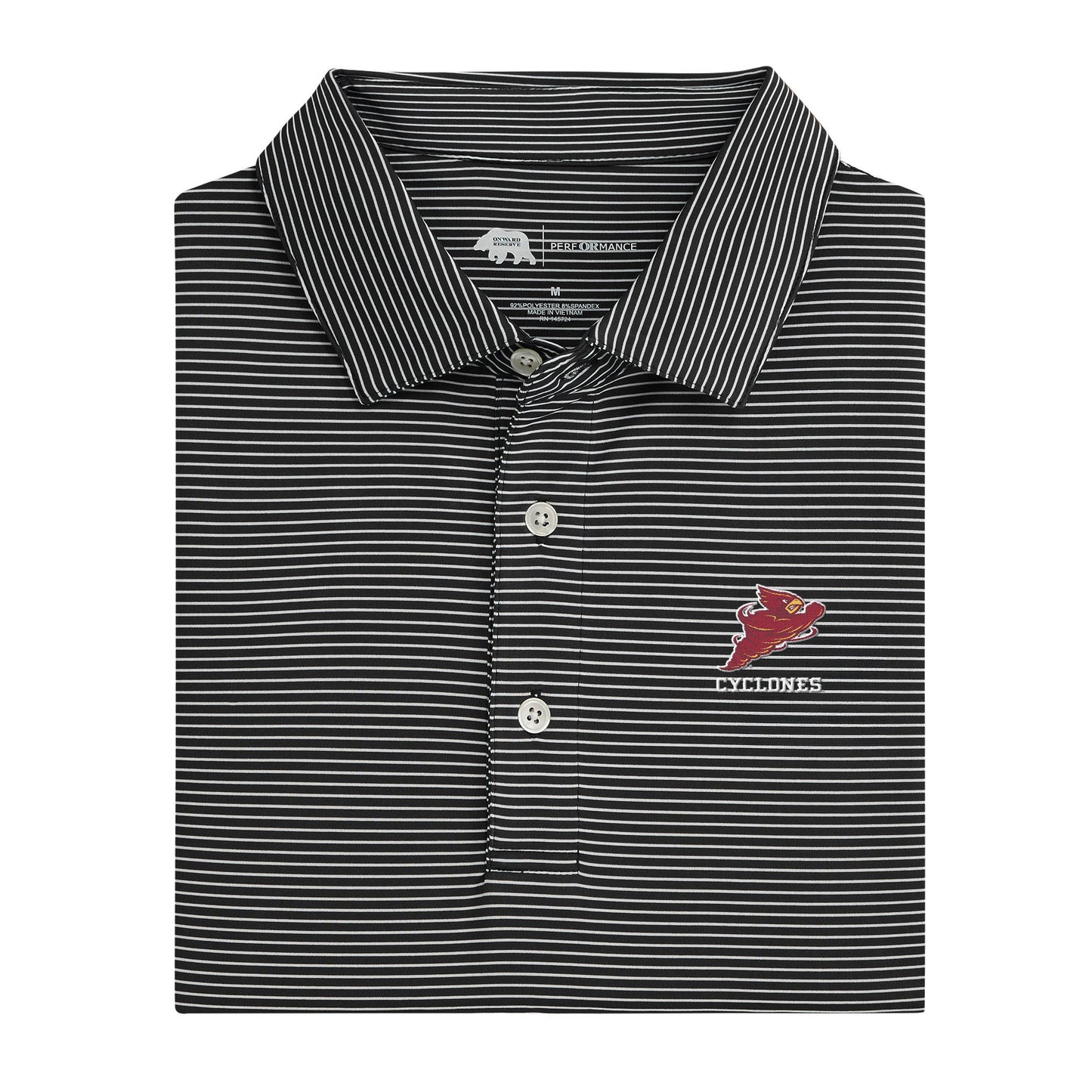 Iowa State Punching Cy Birdie Stripe Performance Polo