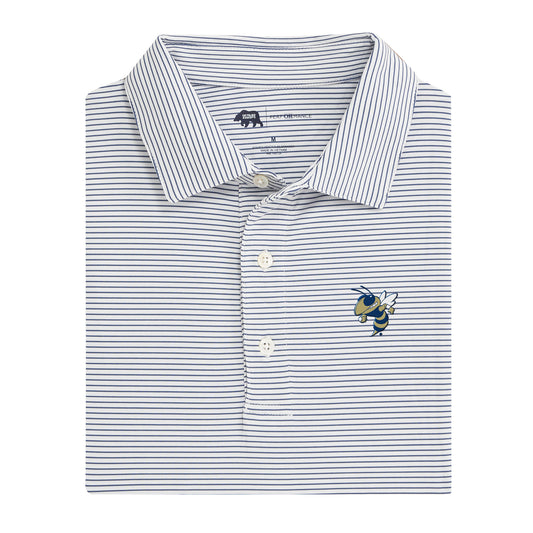 Georgia Tech Buzz Birdie Stripe Performance Polo - True Navy