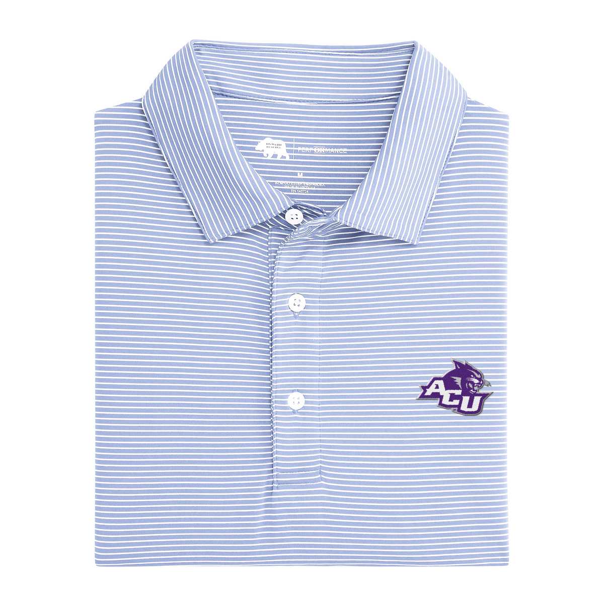 Abilene Christian ACU Wildcat Birdie Stripe Performance Polo