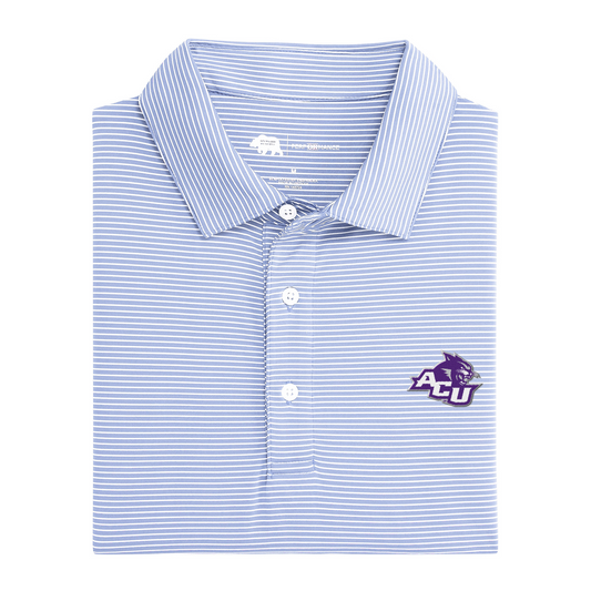 Abilene Christian ACU Wildcat Birdie Stripe Performance Polo