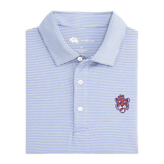Clemson Vintage Sailor Tiger Birdie Stripe Performance Polo