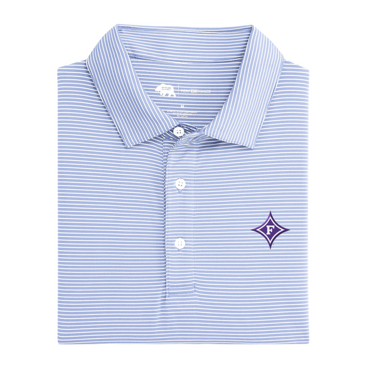 Furman Diamond F Birdie Stripe Performance Polo