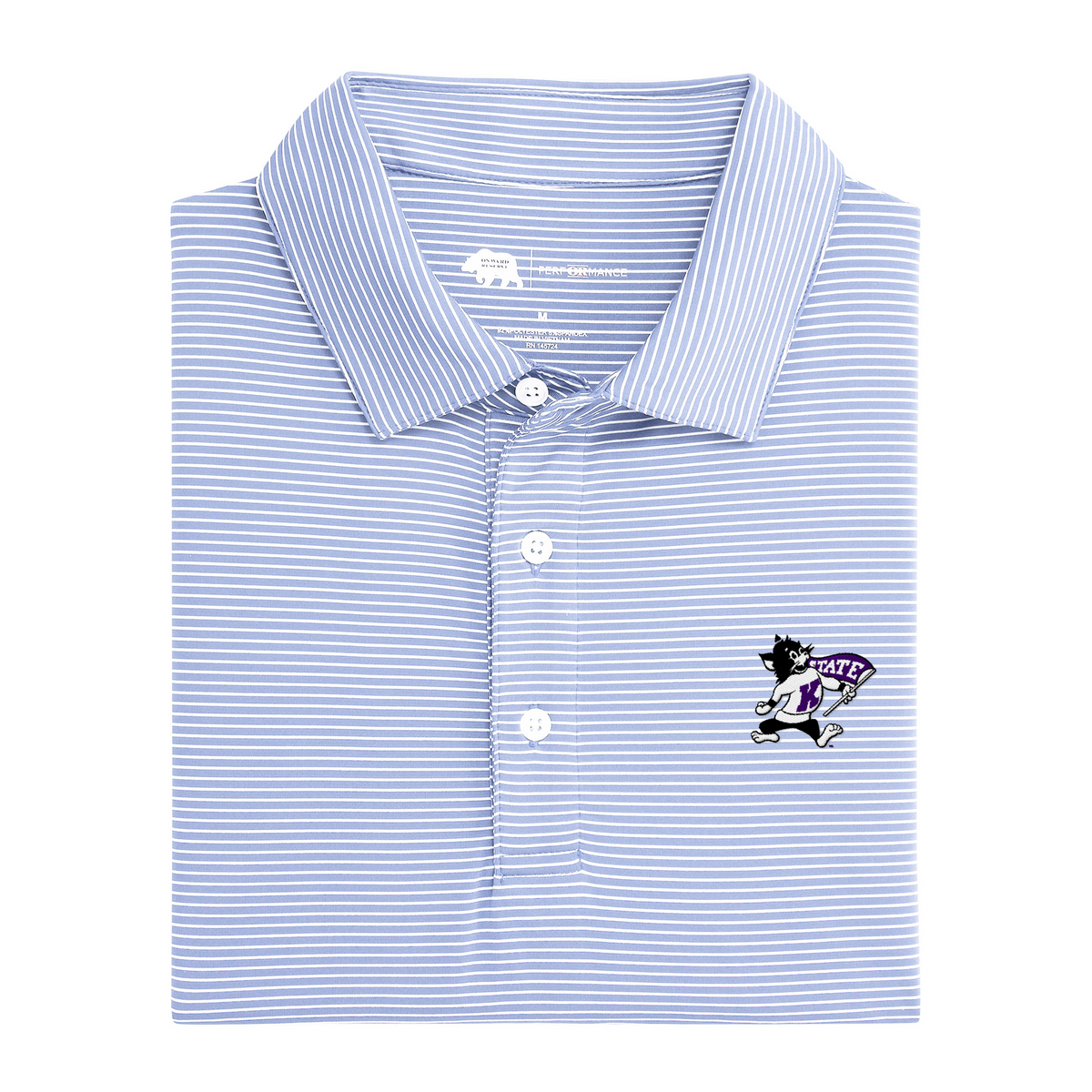 Kansas State Willie The Wildcat Birdie Stripe Performance Polo