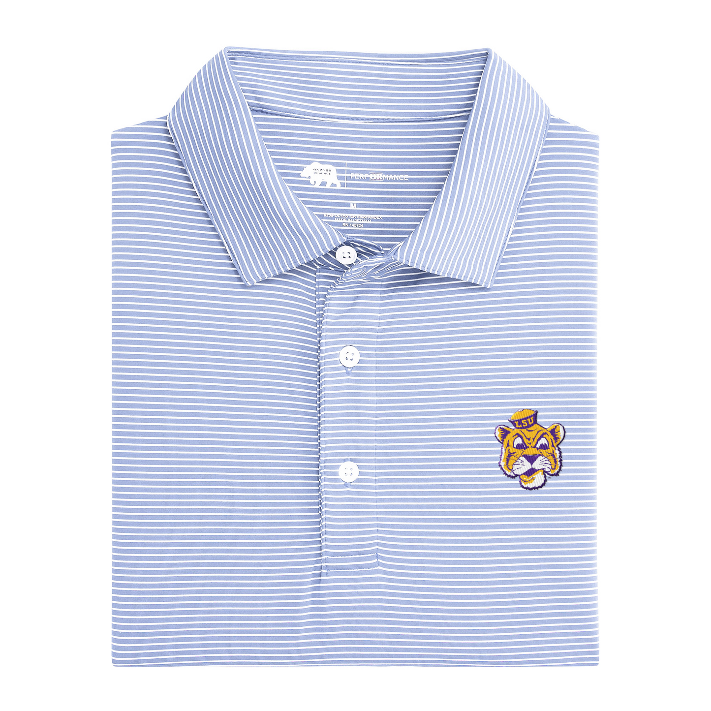 LSU Vintage Sailor Mike Birdie Stripe Performance Polo