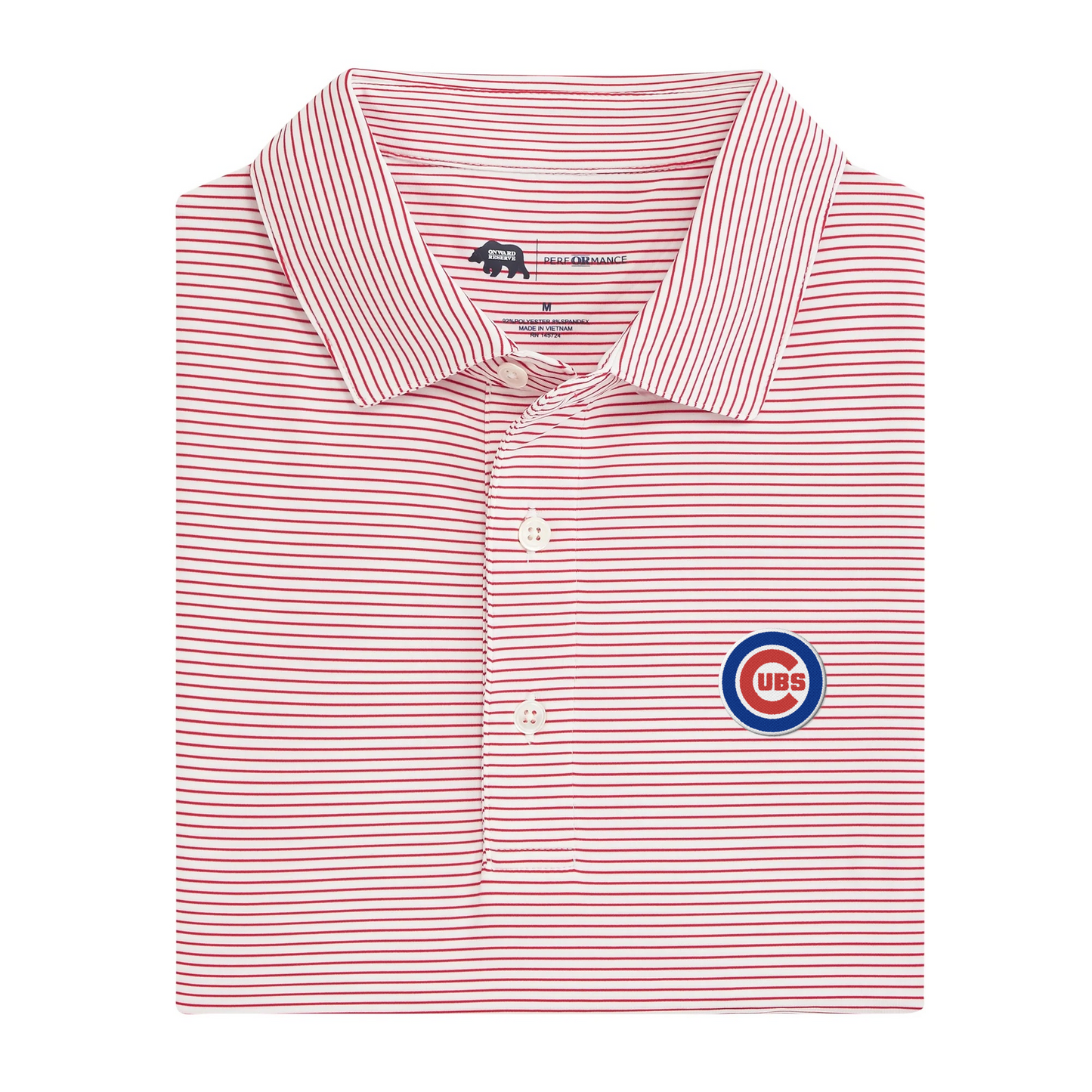 Cubs Circle C Birdie Stripe Performance Polo