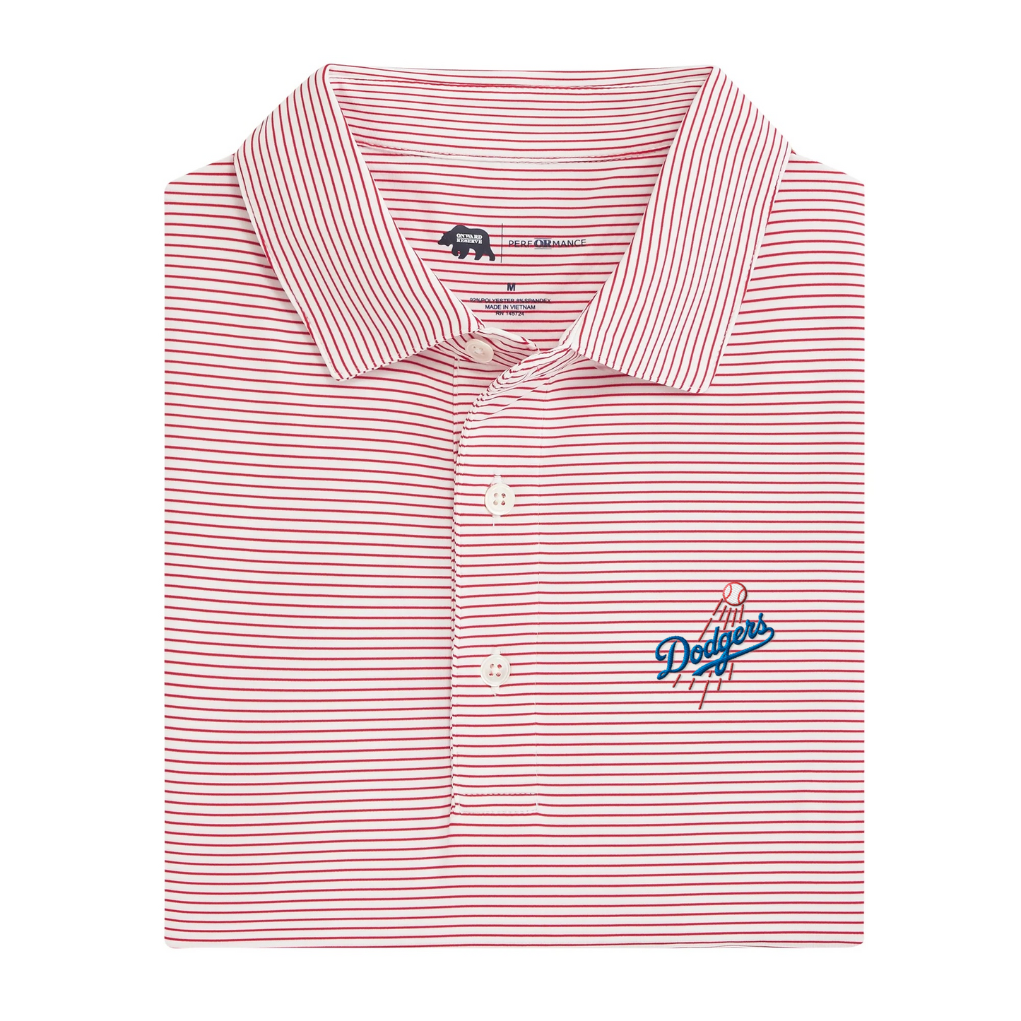Dodgers Primary Birdie Stripe Performance Polo