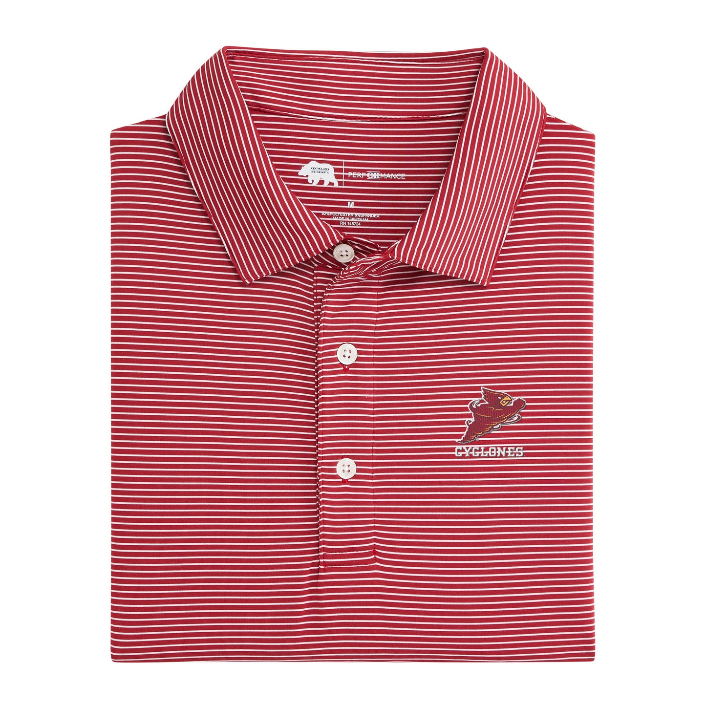 Iowa State Punching Cy Birdie Stripe Performance Polo