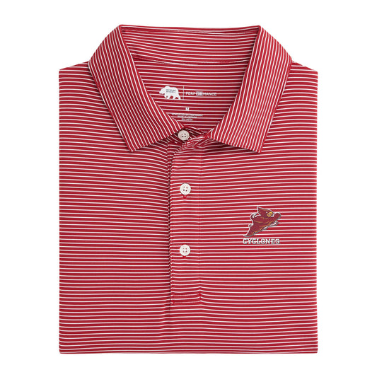 Iowa State Punching Cy Birdie Stripe Performance Polo