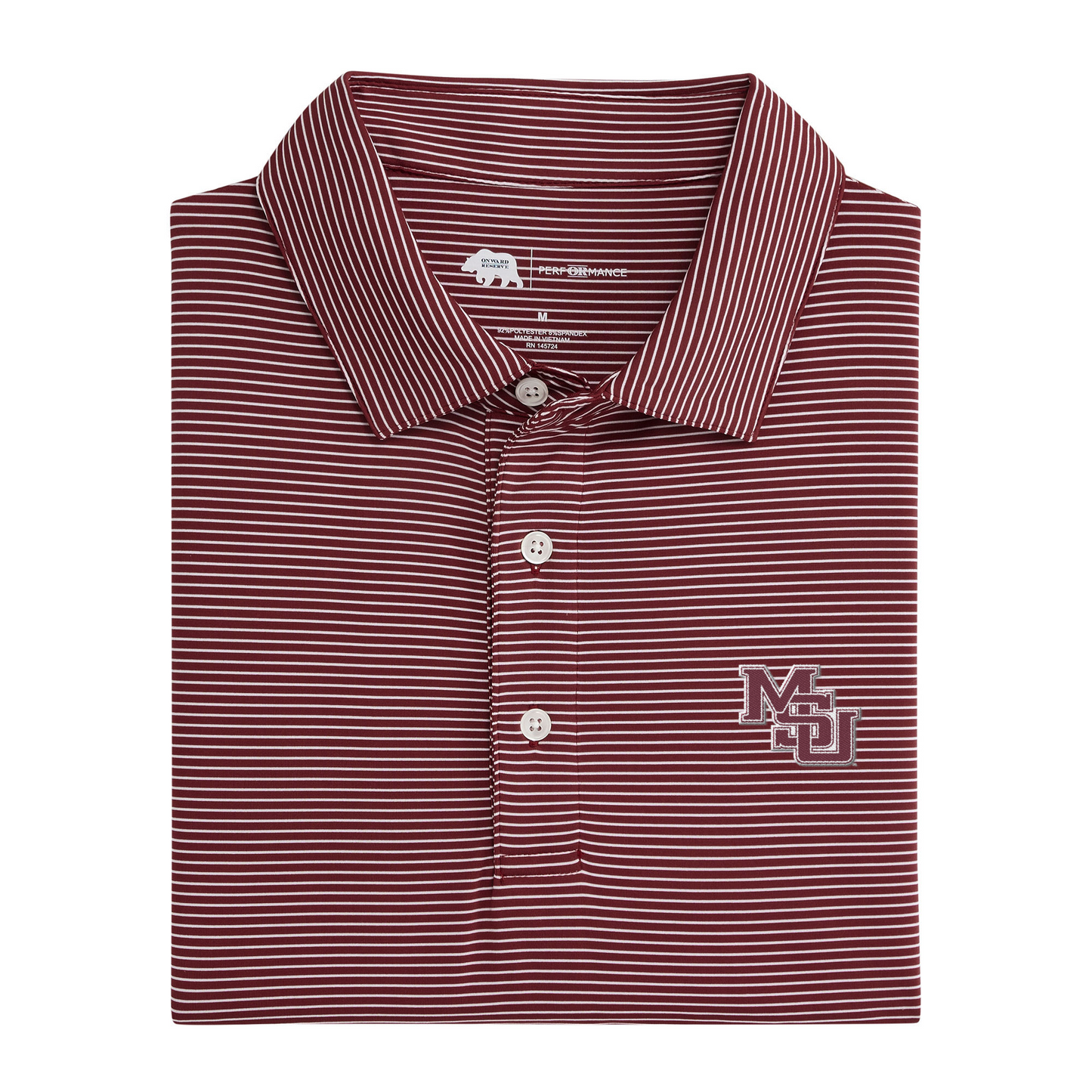 Mississippi State Vintage MSU Birdie Stripe Performance Polo