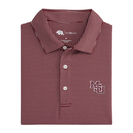 Mississippi State Vintage MSU Birdie Stripe Performance Polo