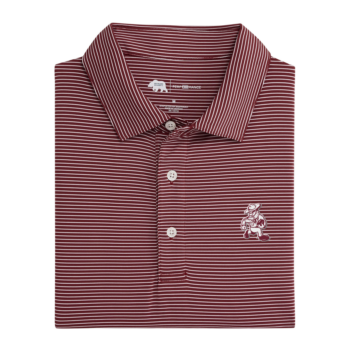 Texas A&M Ol' Sarge Birdie Stripe Performance Polo