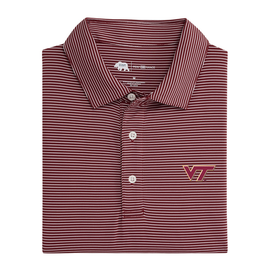 Virginia Tech VT Birdie Stripe Performance Polo
