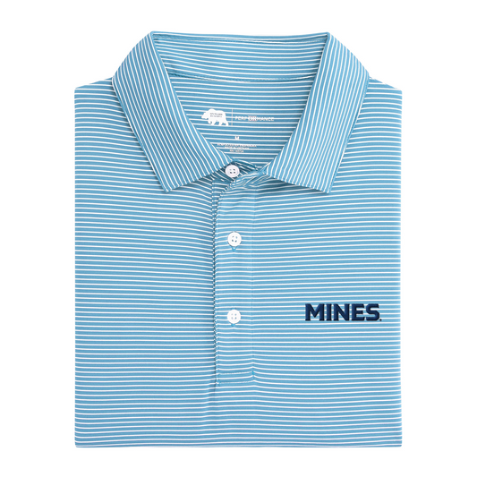 Colorado School of Mines Wordmark Birdie Stripe Performance Polo