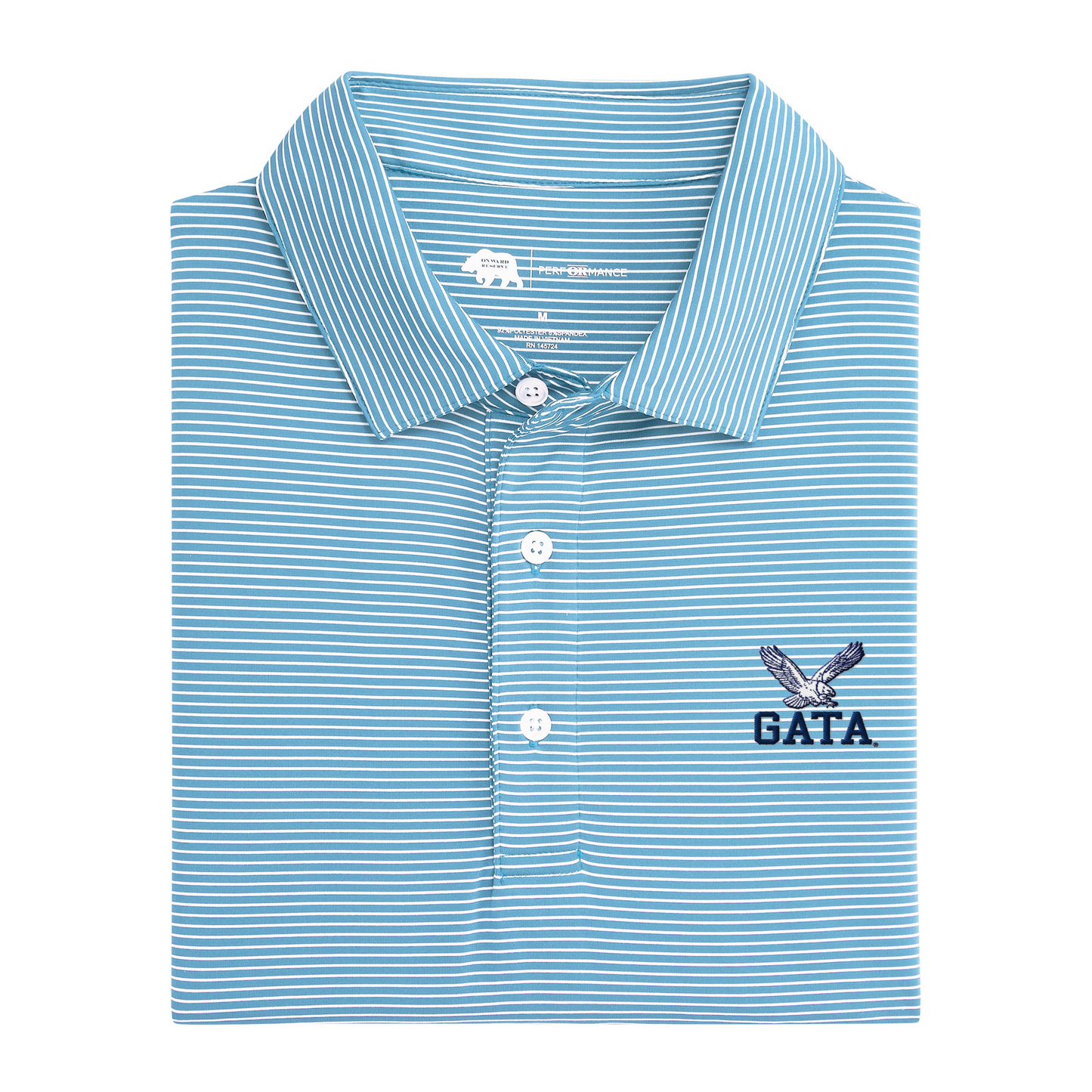 Georgia Southern Vintage GATA Eagle Birdie Stripe Performance Polo