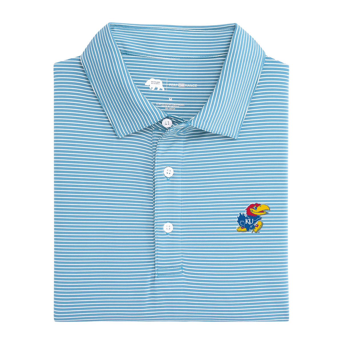 Kansas Jayhawk Birdie Stripe Performance Polo
