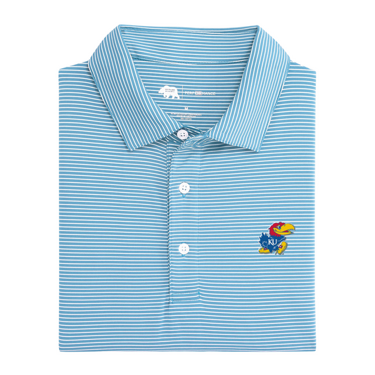 Kansas Jayhawk Birdie Stripe Performance Polo
