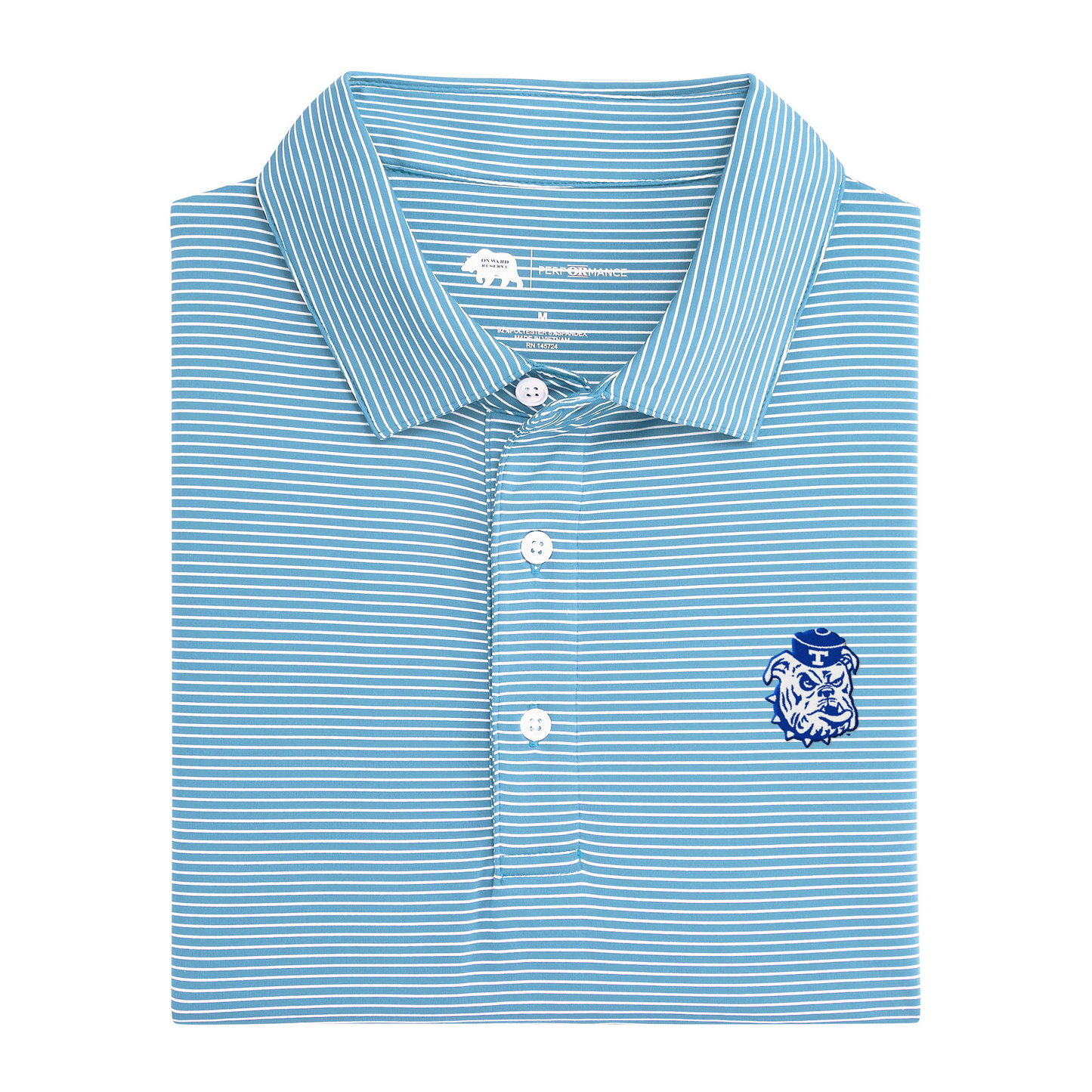 Louisiana Tech Vintage Bulldog Birdie Stripe Performance Polo