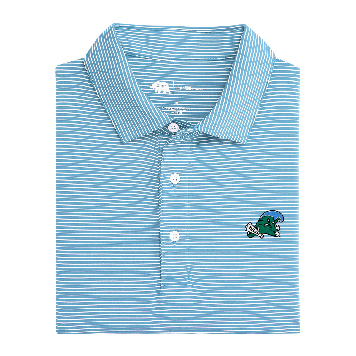 Tulane Green Wave Birdie Stripe Performance Polo