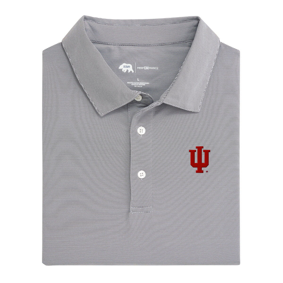 Indiana IU Hairline Stripe Performance Polo - Nine Iron