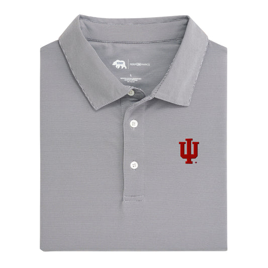 Indiana IU Hairline Stripe Performance Polo - Nine Iron
