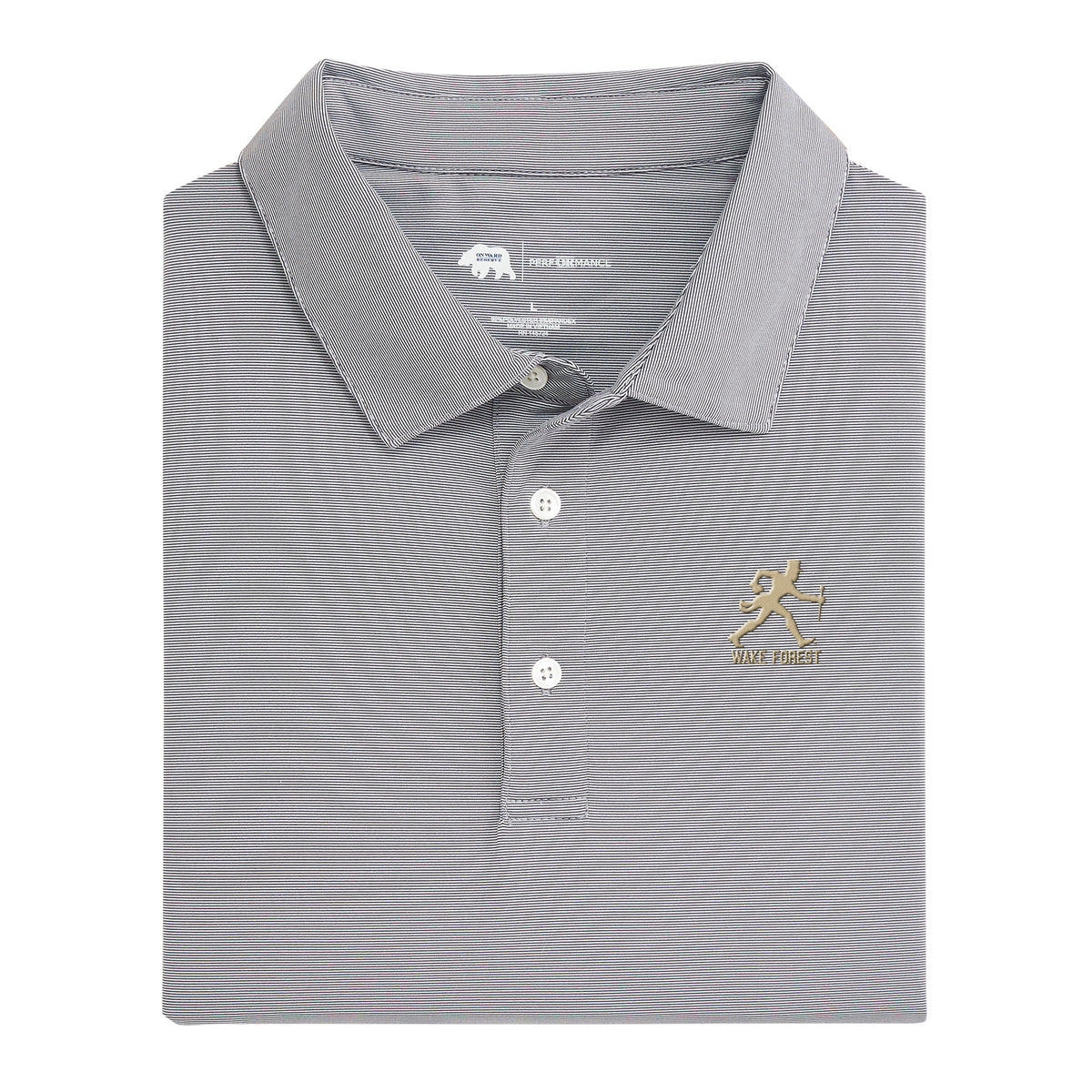 Wake Forest Walking Deacon Hairline Stripe Performance Polo - Nine Iron