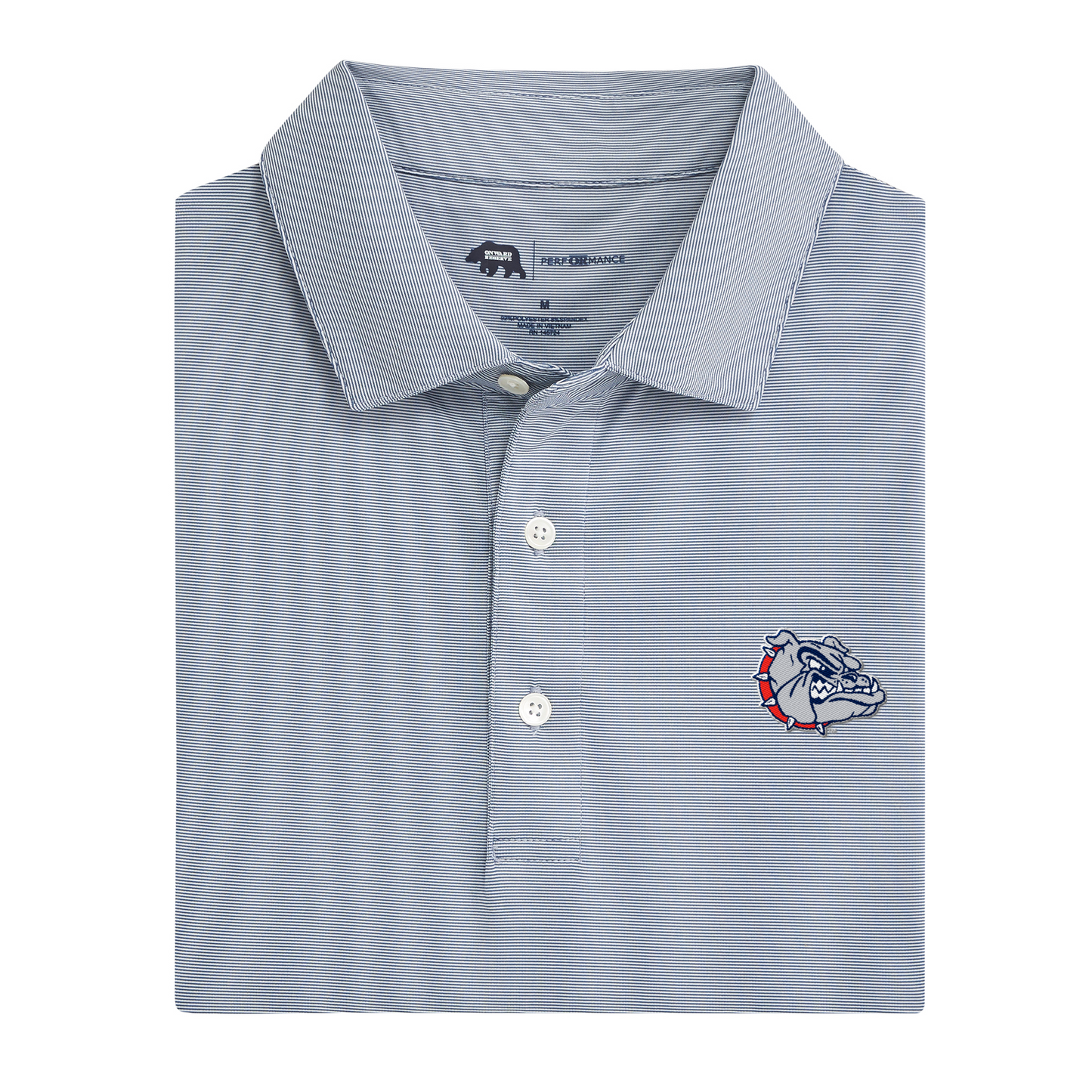 Gonzaga Bulldog Hairline Stripe Performance Polo