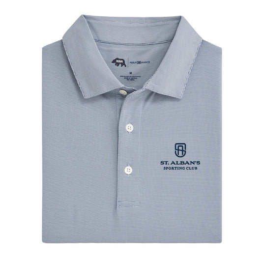 St. Albans Hairline Stripe Performance Polo - True Navy