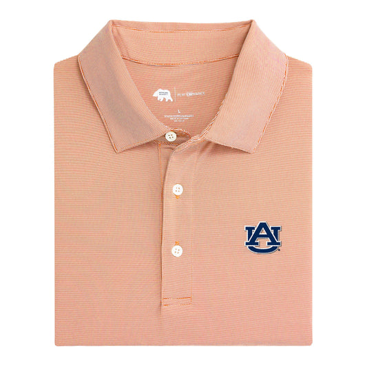 Auburn AU Hairline Stripe Performance Polo