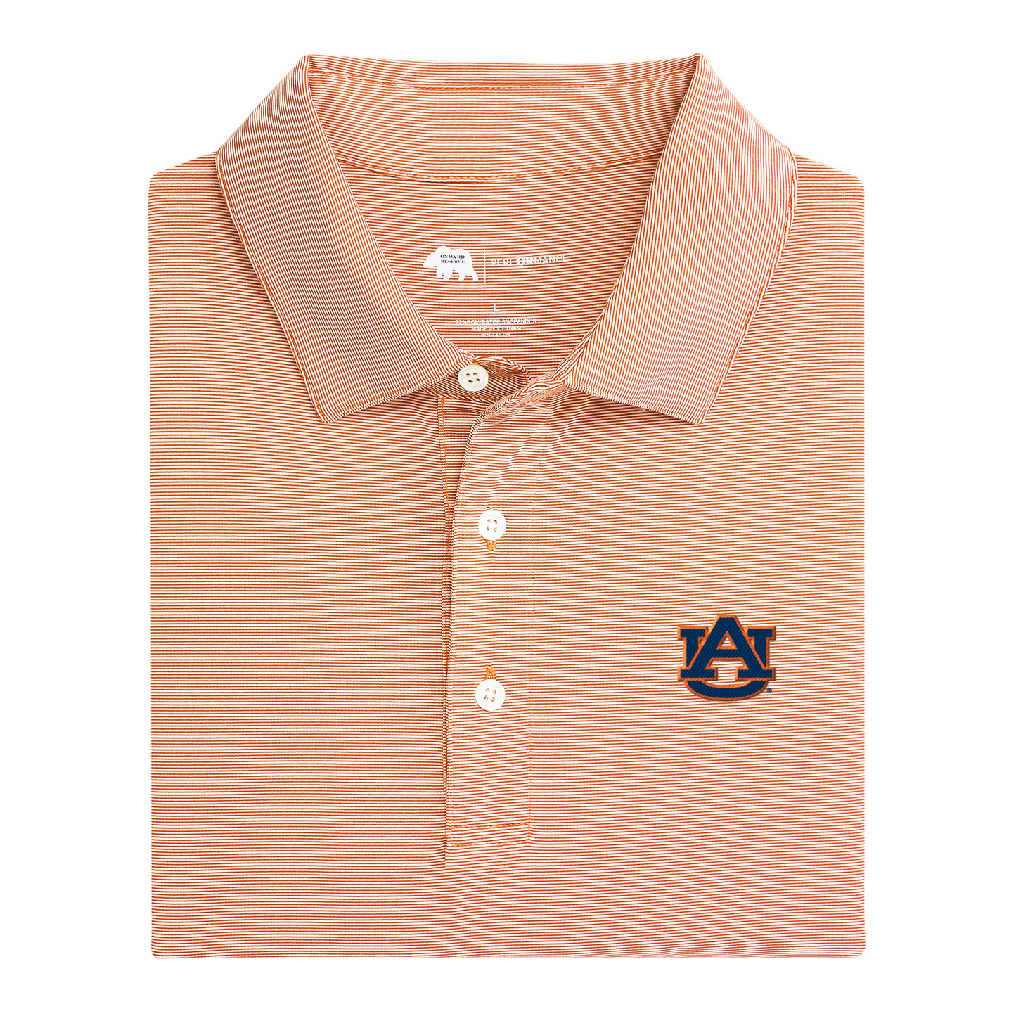 Auburn AU Hairline Stripe Performance Polo