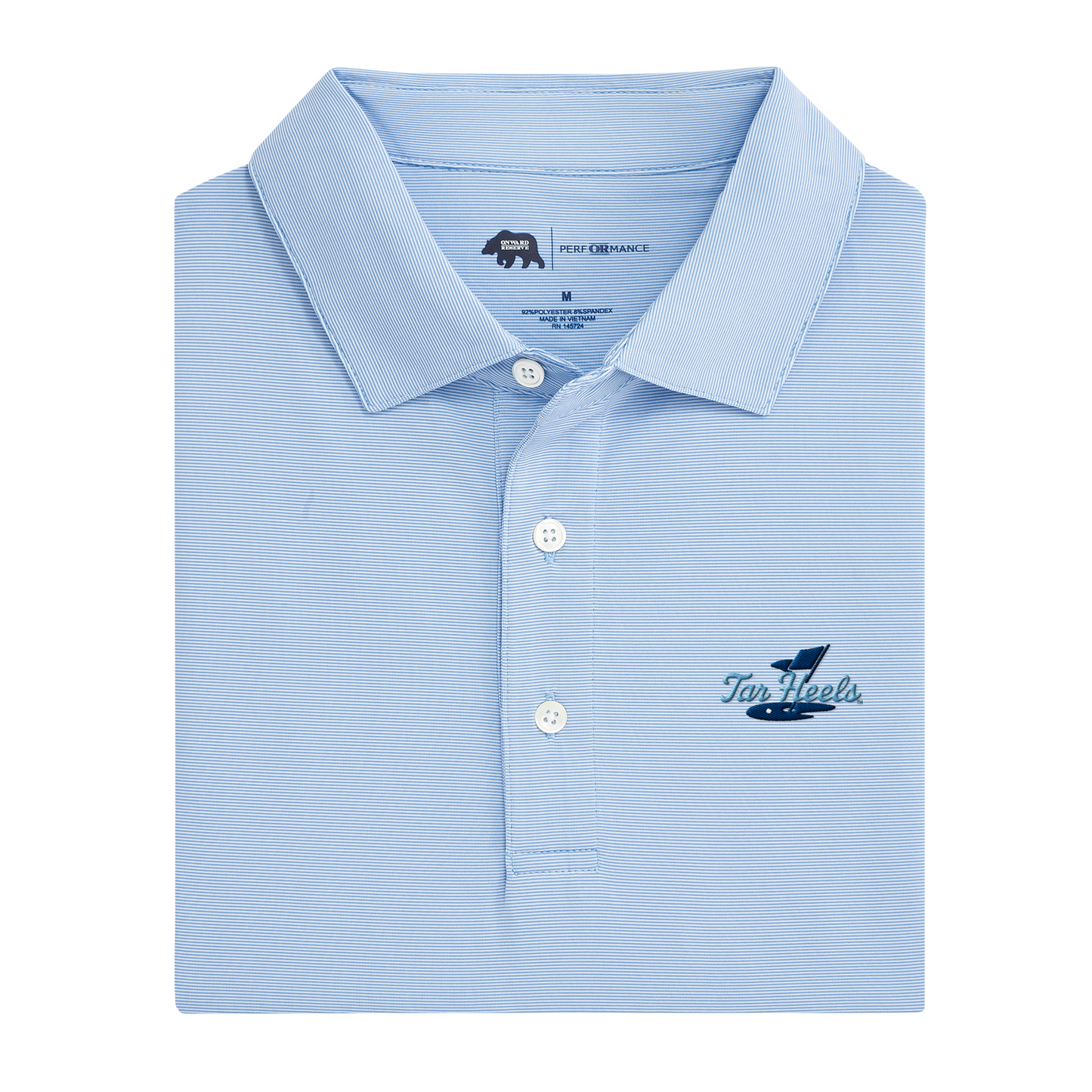 UNC Tar Heels Golf Hairline Stripe Performance Polo