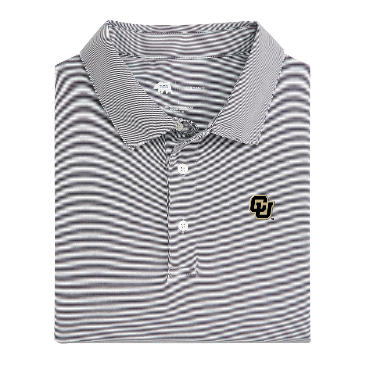 Colorado CU Hairline Stripe Performance Polo - Nine Iron