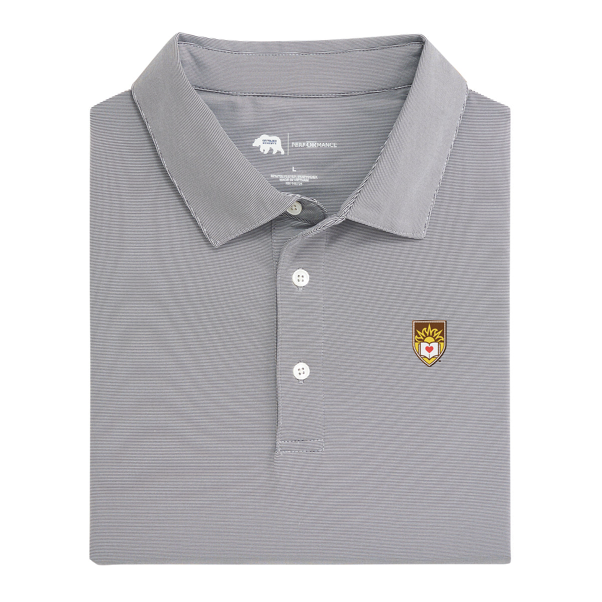 Lehigh Crest Hairline Stripe Performance Polo - Nine Iron