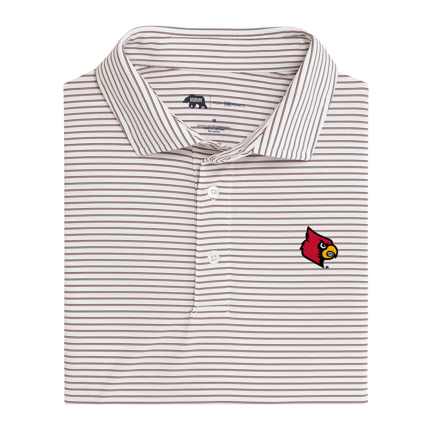 Louisville Cardinal Head Scout Stripe Performance Polo