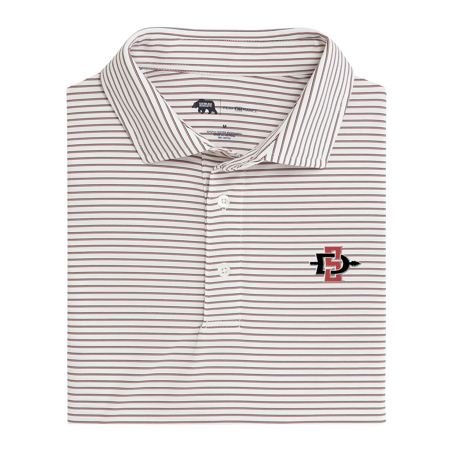 San Diego State SD Scout Stripe Performance Polo
