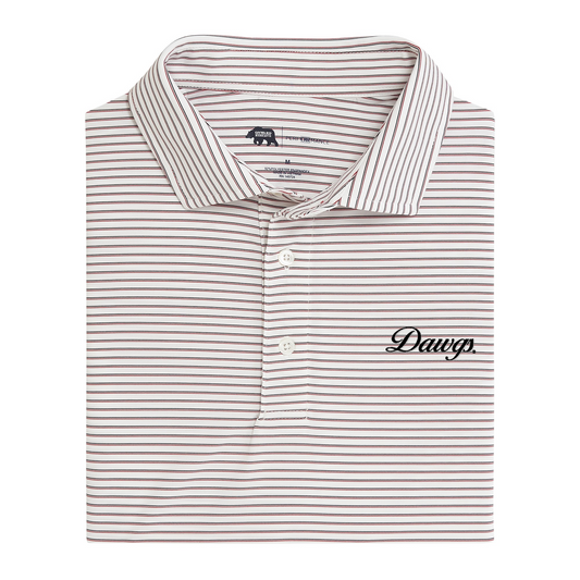 UGA Dawgs Vintage Script Scout Stripe Performance Polo