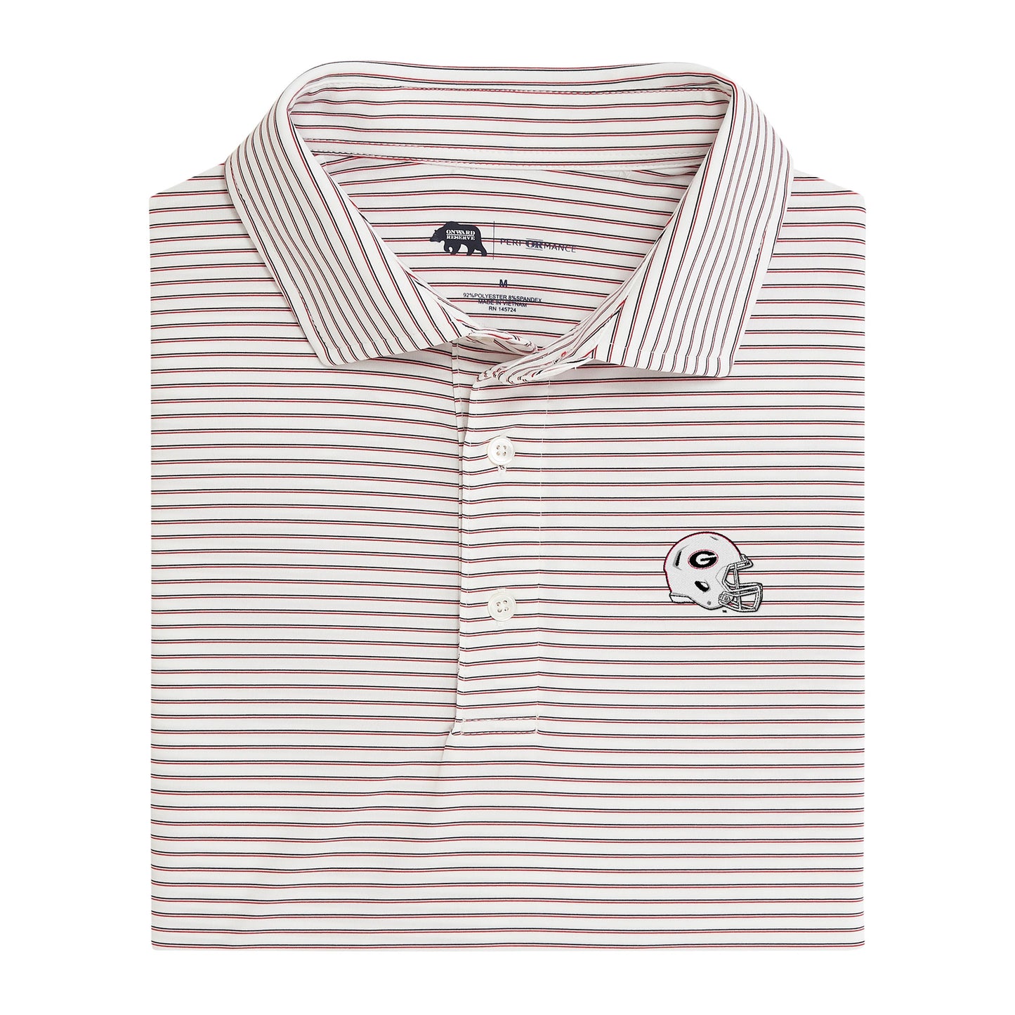 UGA Whiteout Helmet Scout Stripe Performance Polo - Red