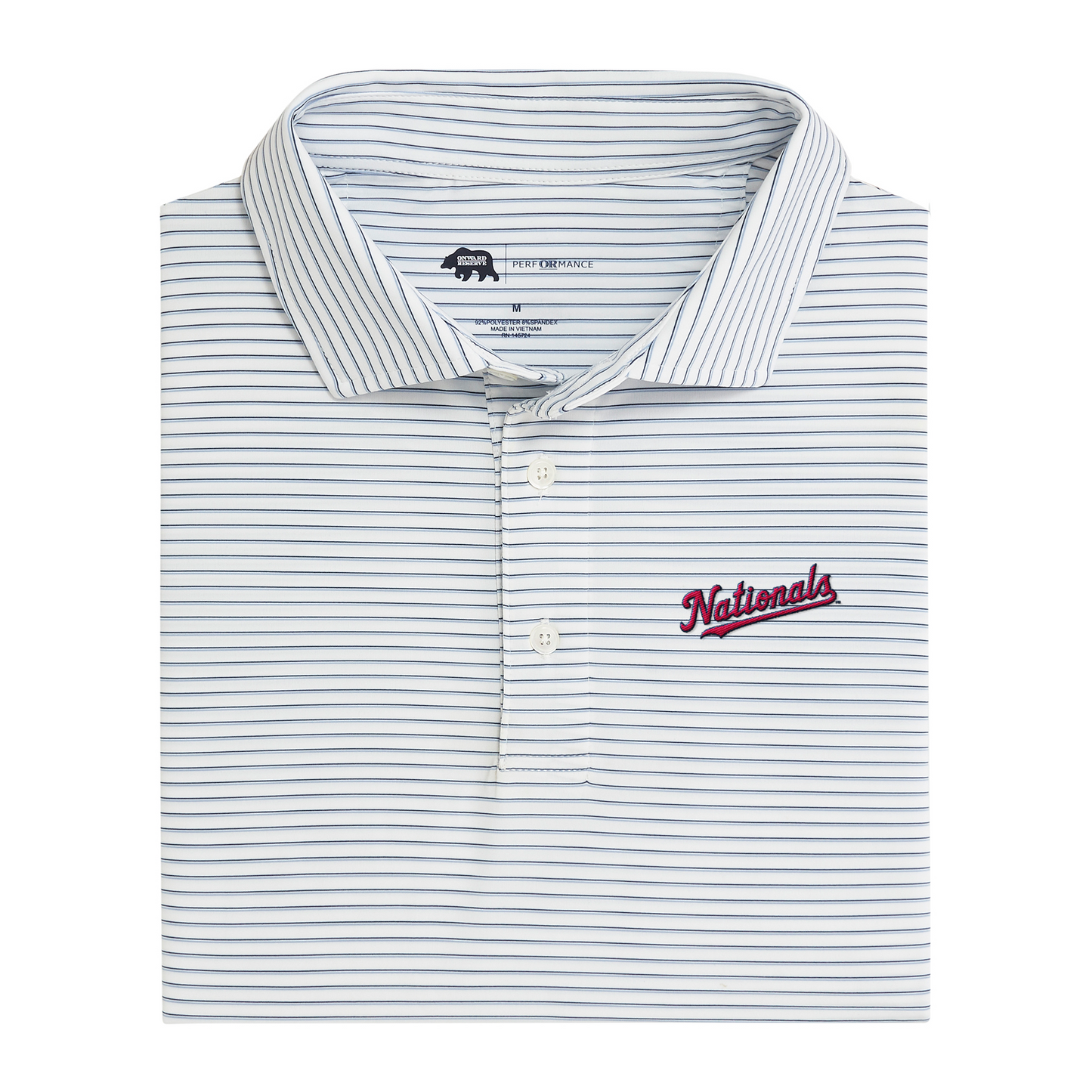 Nationals Script Scout Stripe Performance Polo - True Navy