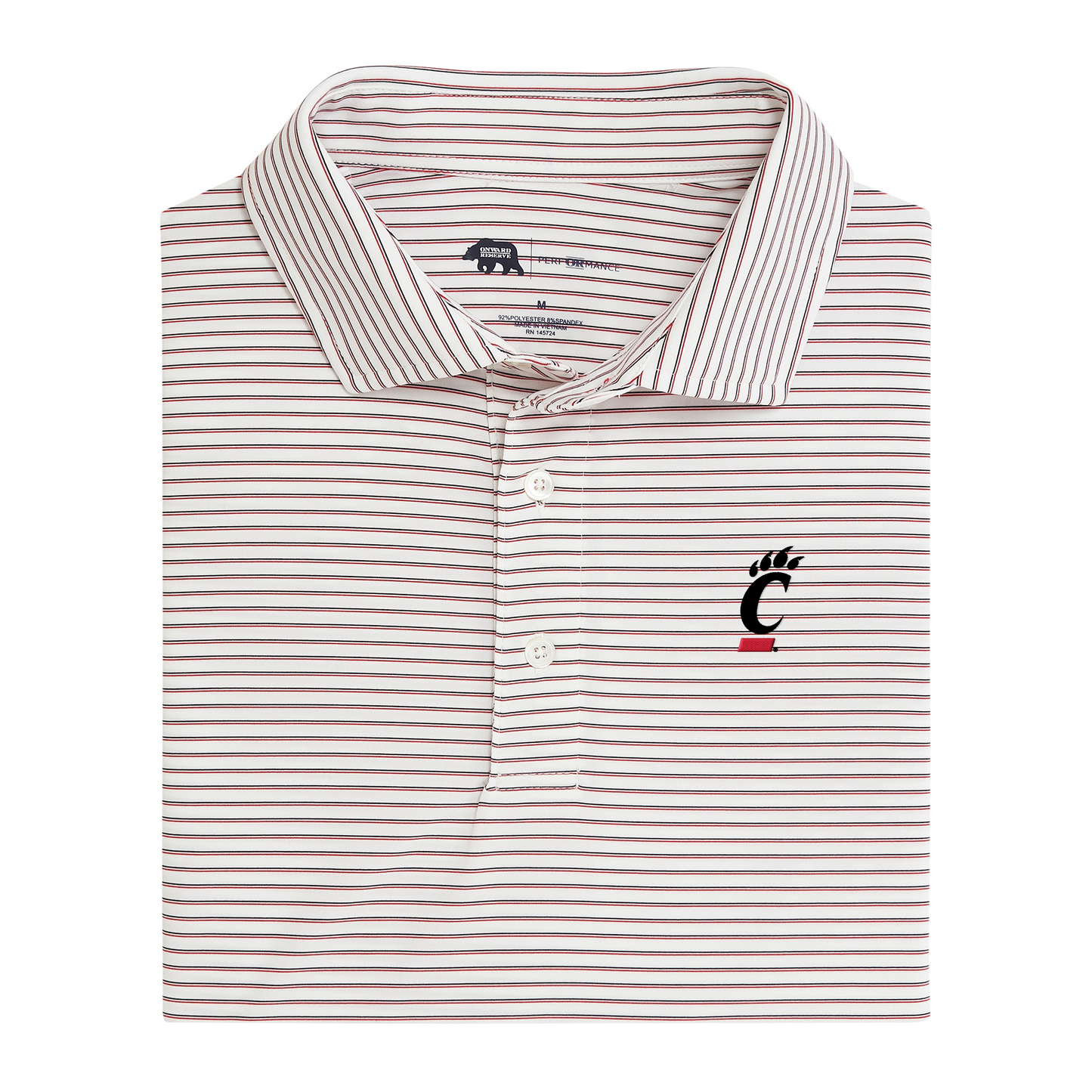 Cincinnati C Scout Stripe Performance Polo - Red