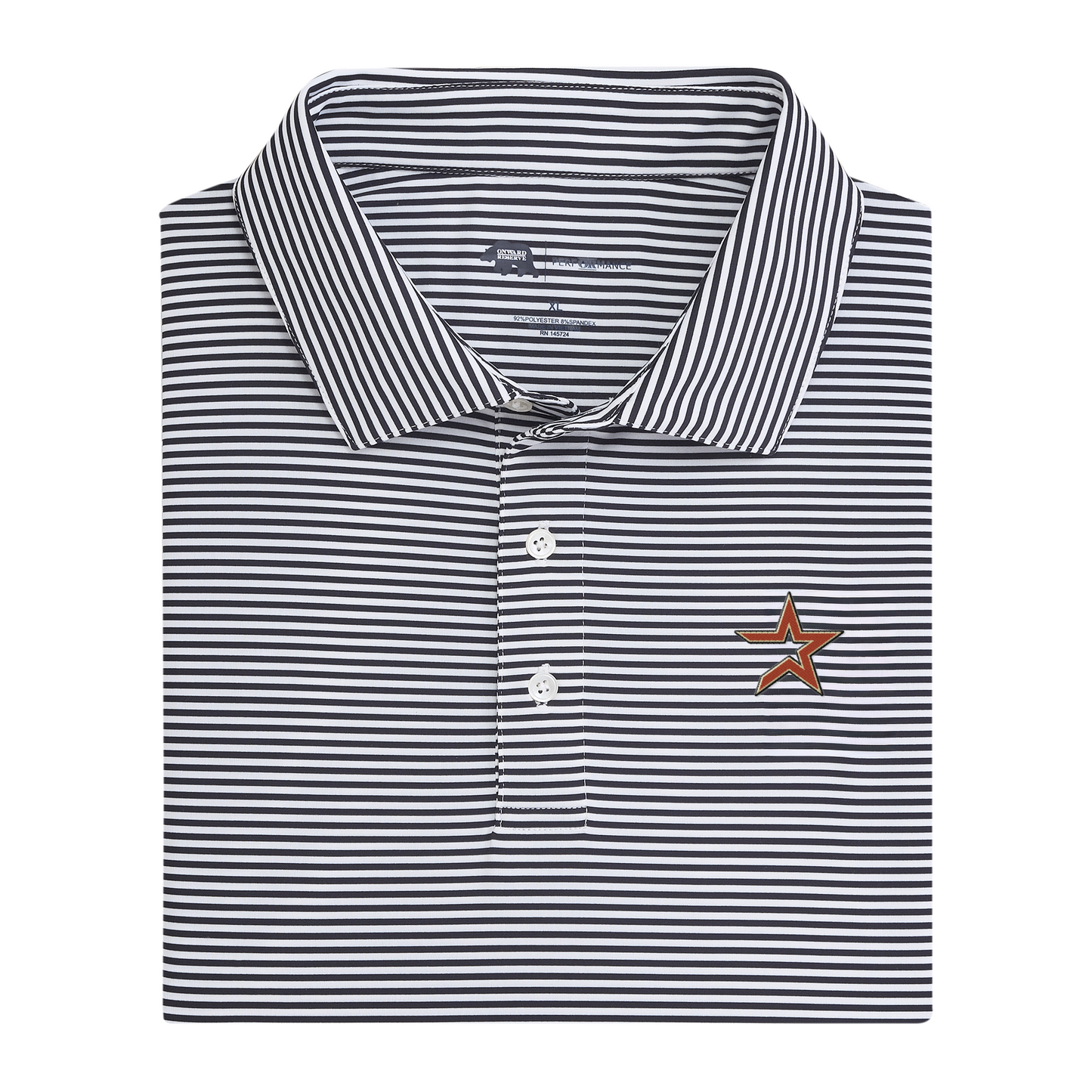 Astros Cooperstown - 2000s Star Echo Stripe Performance Polo