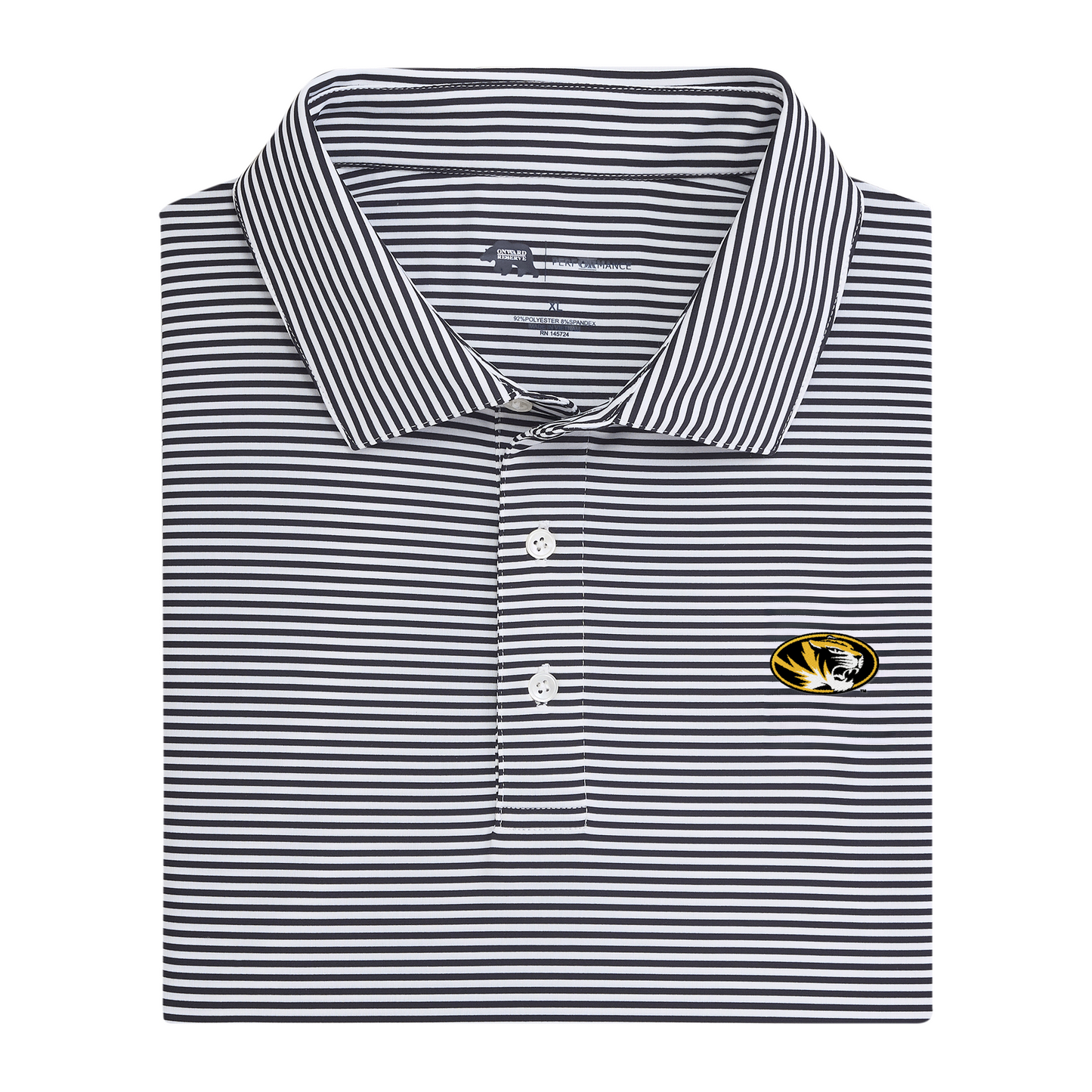 Missouri Tiger Head Echo Stripe Performance Polo