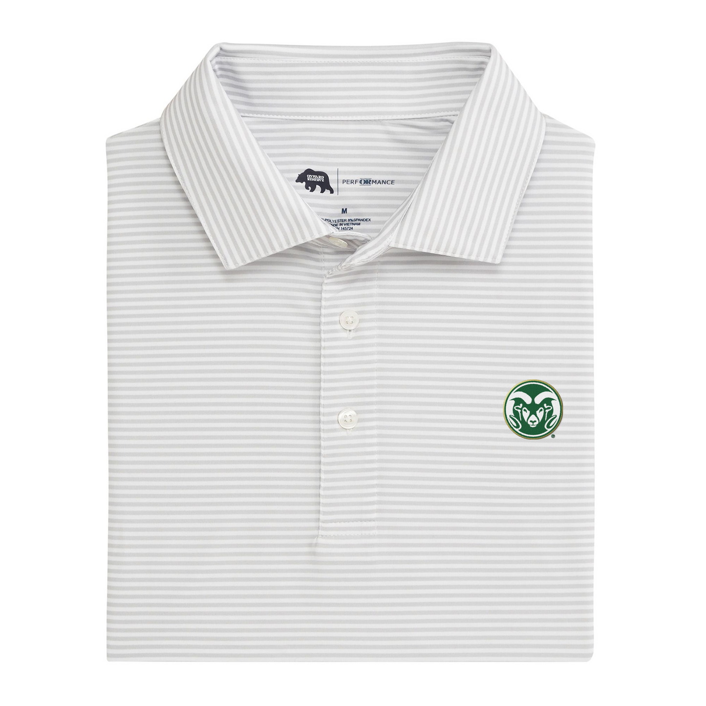 Colorado State Ram Echo Stripe Performance Polo