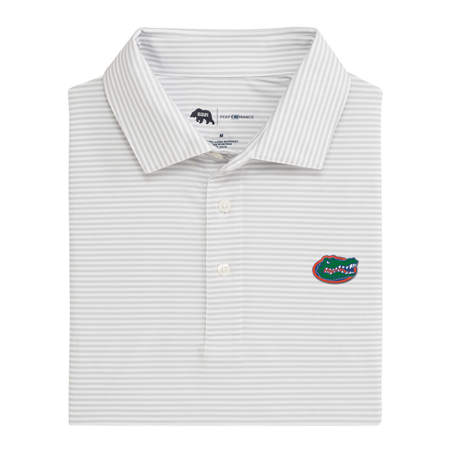 Florida Gator Head Echo Stripe Performance Polo