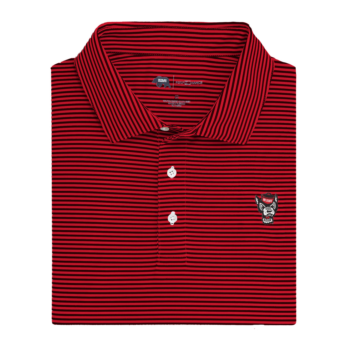 NC State Tuffy Head Echo Stripe Performance Polo