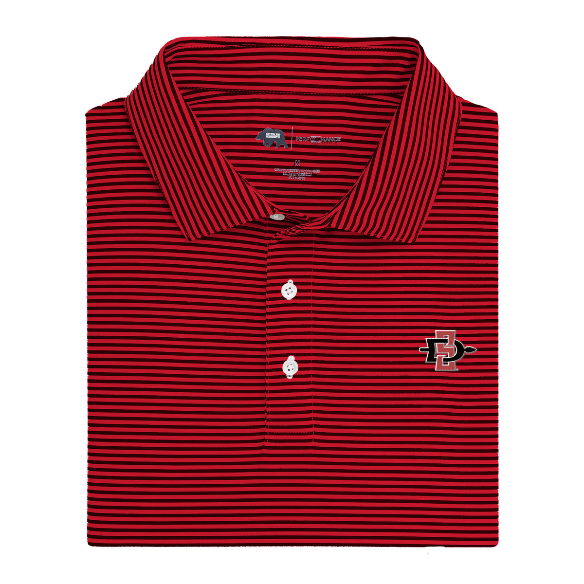 San Diego State SD Echo Stripe Performance Polo