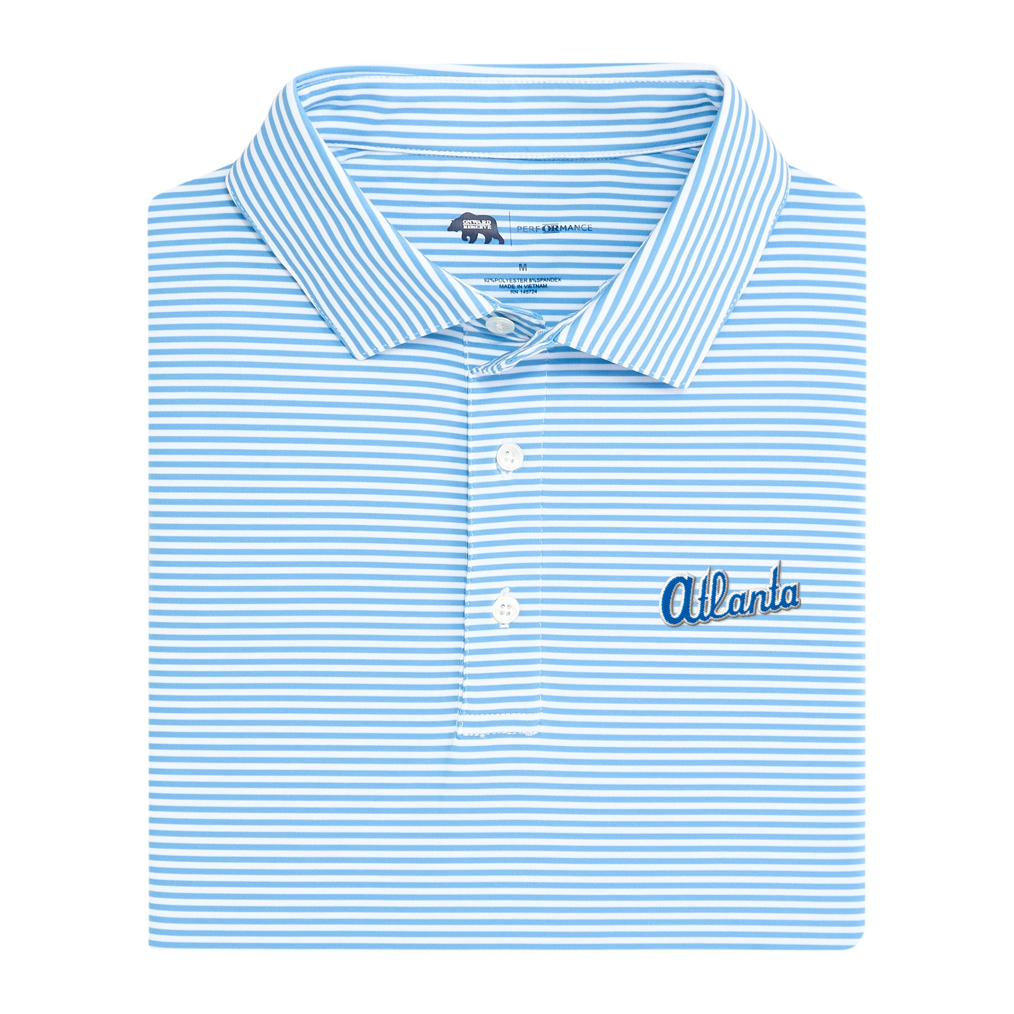 Braves Cooperstown - 1980 Atlanta Script Echo Stripe Performance Polo ...