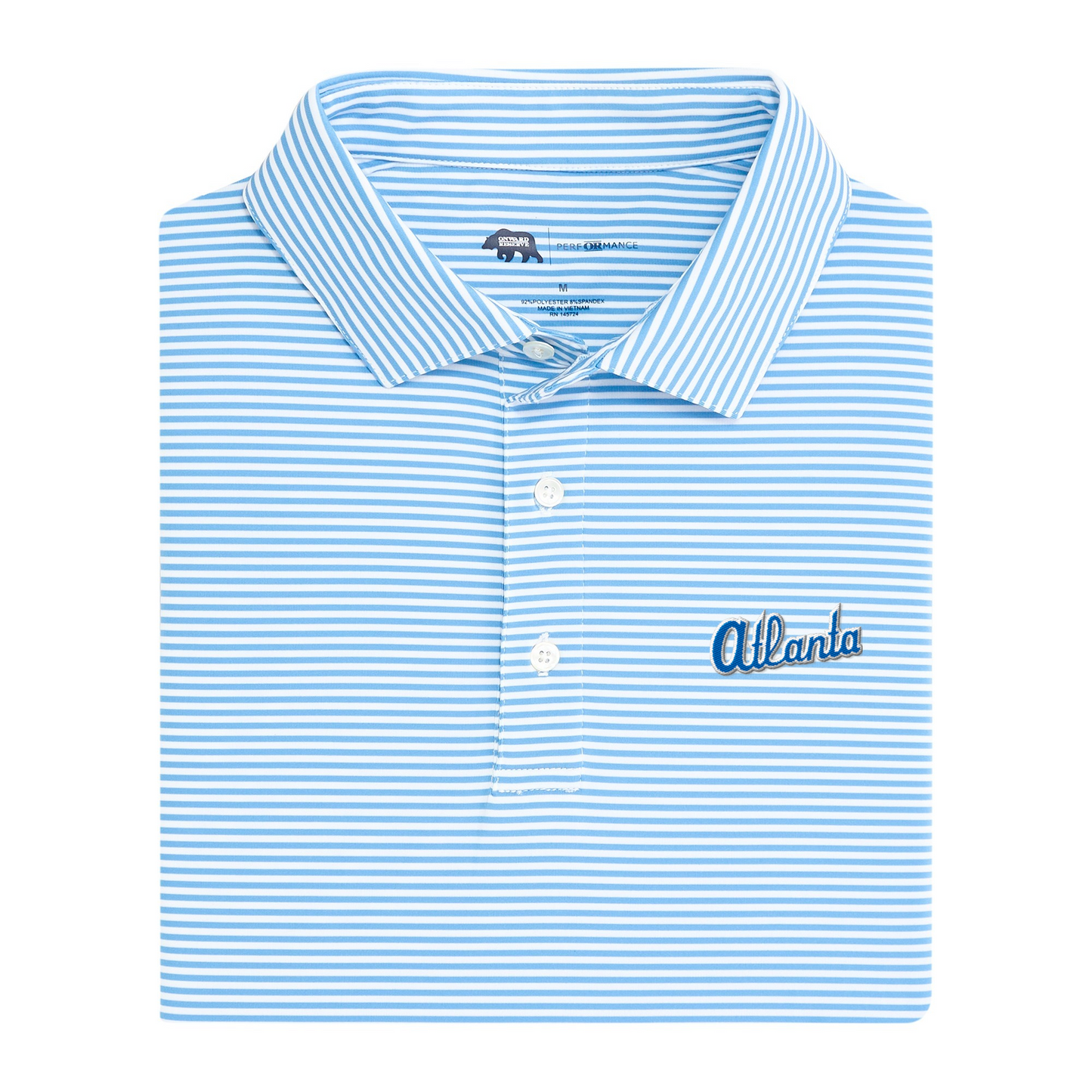 Braves Cooperstown - 1980 Atlanta Script Echo Stripe Performance Polo